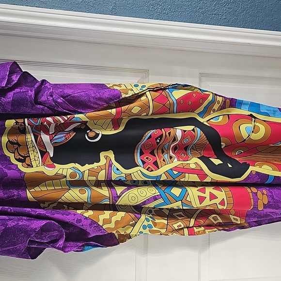 NWT Goddess by Winlar Kaftan Cover Up Long Dress Purple One size - Picture 9 of 11
